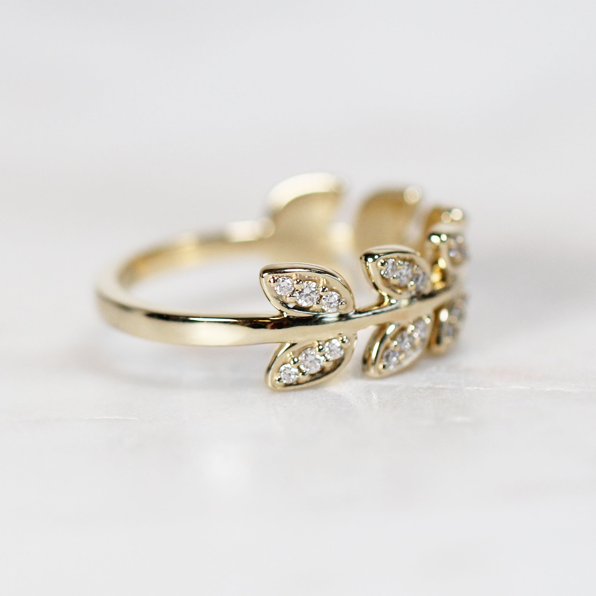 30 Ct Open Leaf Diamond Band Women Wedding Rings With White Diamond Rose  Gold | eBay